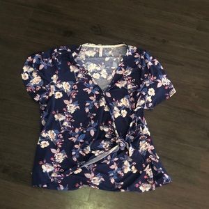 Cute Floral Wrap Top